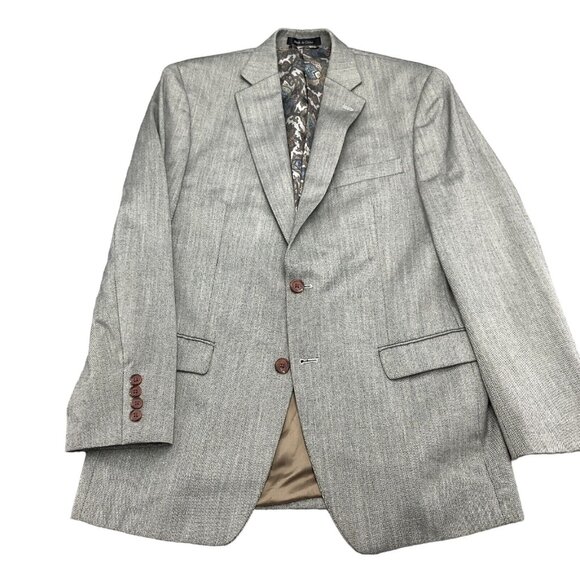 Lauren Ralph Lauren Blazer Men‎ 38R Gray Birdseye Poly Blend Classic Jacket